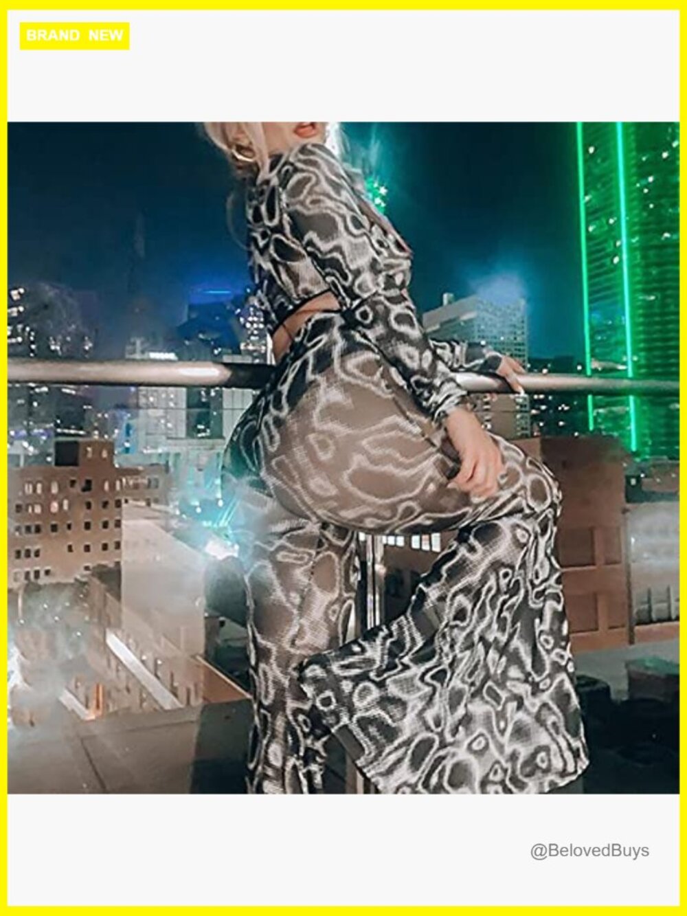 High Waist Mesh Sheer Pants Flared Bell Bottom Rave Festival Dance Clubwear - Picture 4 of 7
